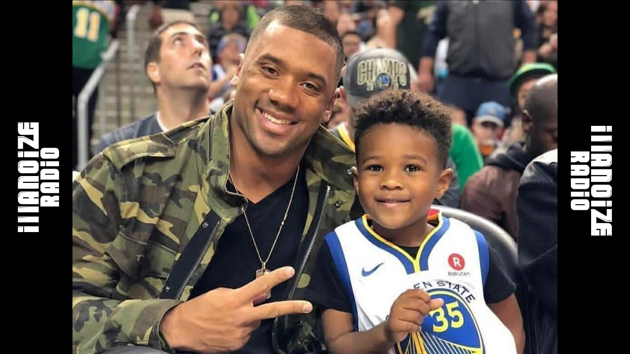 Russell Wilson with his stepson Baby Future